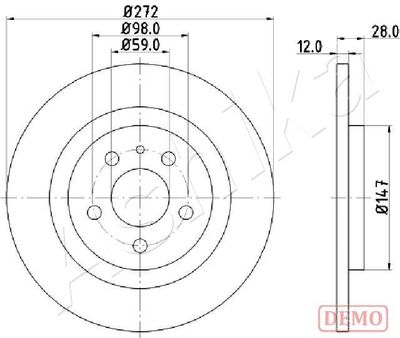 Brake Disc ASHIKA 61-00-0606C