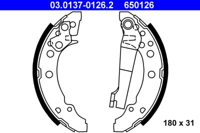 Brake Shoe Set ATE 03.0137-0126.2