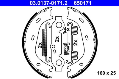 Brake Shoe Set, parking brake ATE 03.0137-0171.2