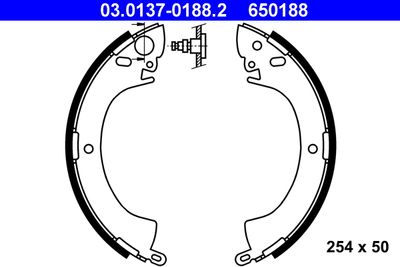 Brake Shoe Set ATE 03.0137-0188.2