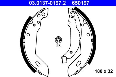 Brake Shoe Set ATE 03.0137-0197.2