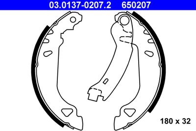 Brake Shoe Set ATE 03.0137-0207.2