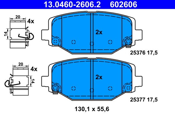 ATE 13.0460-2606.2 Brake Pad Set, disc brake