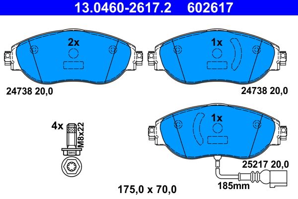 ATE 13.0460-2617.2 Brake Pad Set, disc brake