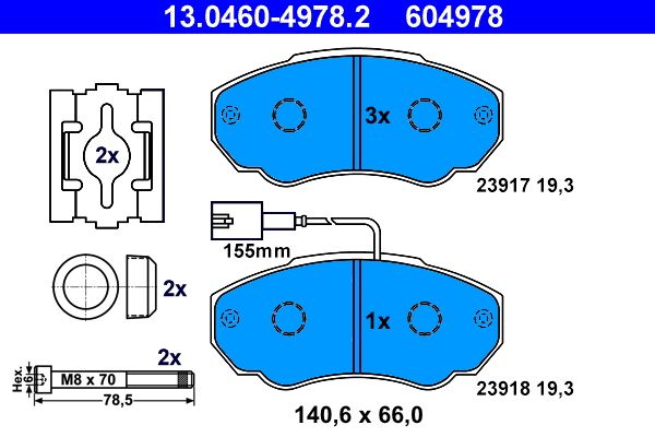 ATE 13.0460-4978.2 Brake Pad Set, disc brake