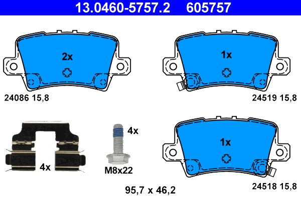ATE 13.0460-5757.2 Brake Pad Set, disc brake