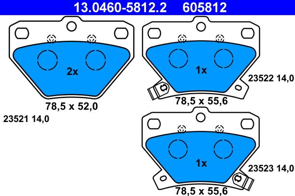 ATE 13.0460-5812.2 Brake Pad Set, disc brake