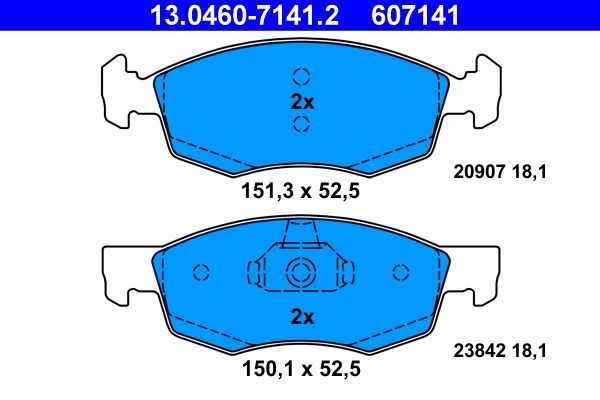 ATE 13.0460-7141.2 Brake Pad Set, disc brake