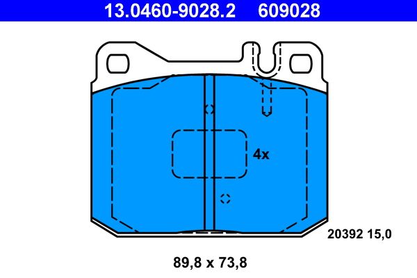 ATE 13.0460-9028.2 Brake Pad Set, disc brake