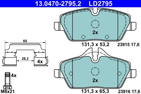 ATE 13.0470-2795.2 Brake Pad Set, disc brake