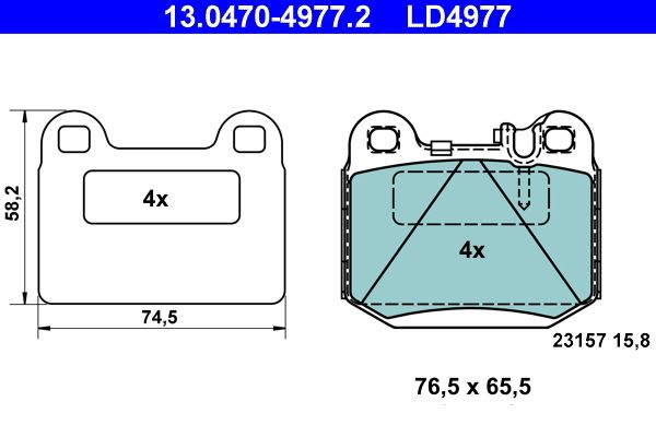 ATE 13.0470-4977.2 Brake Pad Set, disc brake