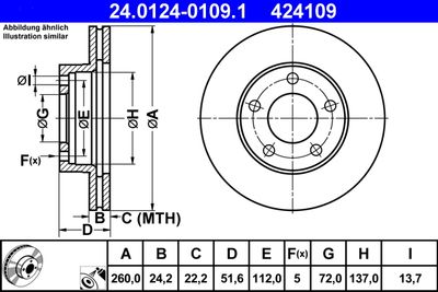 Brake Disc ATE 24.0124-0109.1