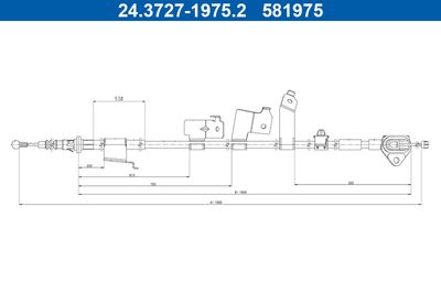 Cable Pull, parking brake ATE 24.3727-1975.2