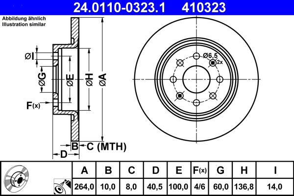ATE 24.0110-0323.1 Brake Disc