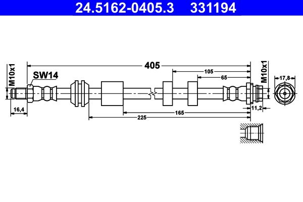 ATE 24.5162-0405.3 Brake Hose