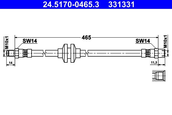 ATE 24.5170-0465.3 Brake Hose