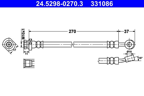 ATE 24.5298-0270.3 Brake Hose