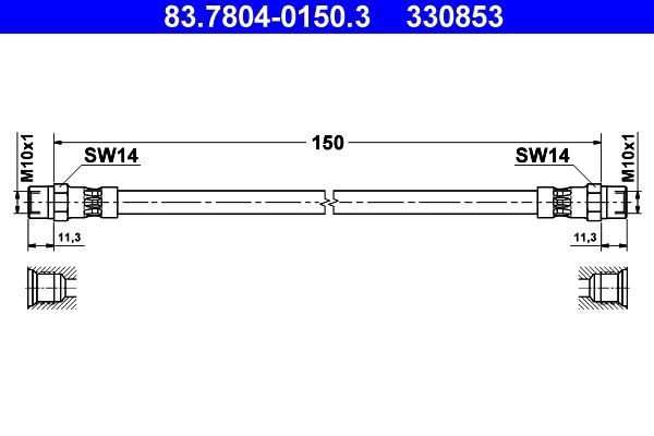 ATE 83.7804-0150.3 Brake Hose