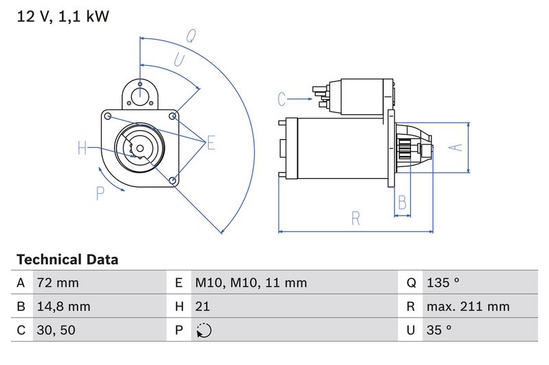 BOSCH 0 986 017 530 Starter