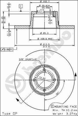 Brake Disc BREMBO 08.1980.10