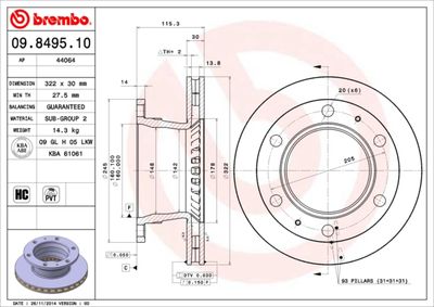 Brake Disc BREMBO 09.8495.10