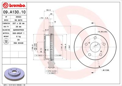 Brake Disc BREMBO 09.A130.10