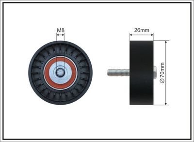 Deflection/Guide Pulley, V-ribbed belt CAFFARO 01-01