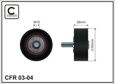 Deflection/Guide Pulley, V-ribbed belt CAFFARO 03-04