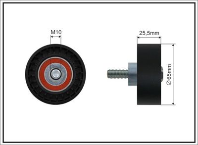 Deflection/Guide Pulley, V-ribbed belt CAFFARO 05-19