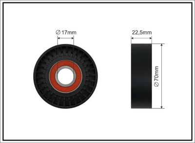 Deflection/Guide Pulley, V-ribbed belt CAFFARO 06-00