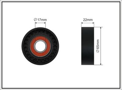 Deflection/Guide Pulley, V-ribbed belt CAFFARO 07-00