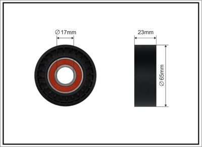 Deflection/Guide Pulley, V-ribbed belt CAFFARO 08-00