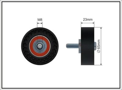 Deflection/Guide Pulley, V-ribbed belt CAFFARO 08-16