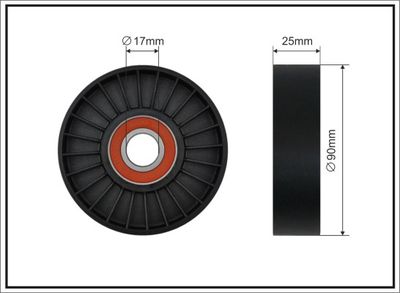 Tensioner Pulley, V-ribbed belt CAFFARO 12-00