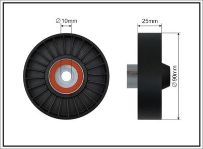 Deflection/Guide Pulley, V-ribbed belt CAFFARO 12-10