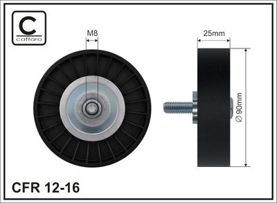 Deflection/Guide Pulley, V-ribbed belt CAFFARO 12-16