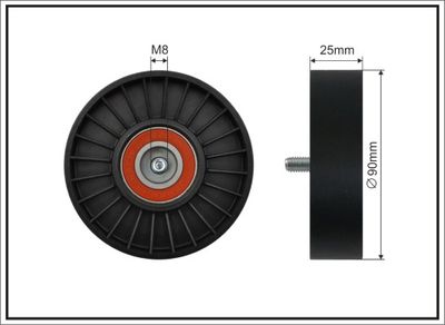 Deflection/Guide Pulley, V-ribbed belt CAFFARO 12-18