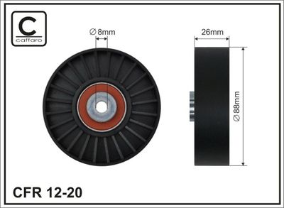 Deflection/Guide Pulley, V-ribbed belt CAFFARO 12-20