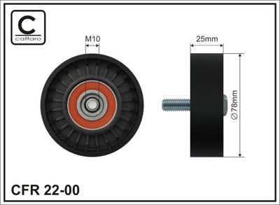 Deflection/Guide Pulley, V-ribbed belt CAFFARO 22-00