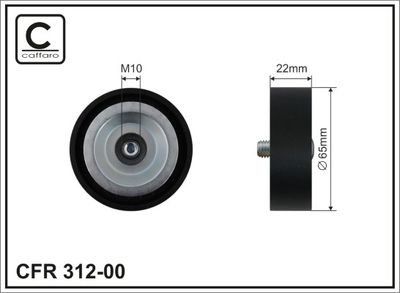 Deflection/Guide Pulley, V-ribbed belt CAFFARO 312-00