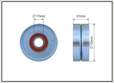 Tensioner Pulley, V-ribbed belt CAFFARO 314-00