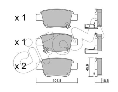 Brake Pad Set, disc brake CIFAM 822-451-0