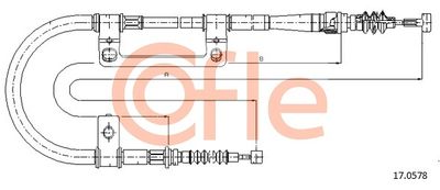 Cable Pull, parking brake COFLE 17.0578