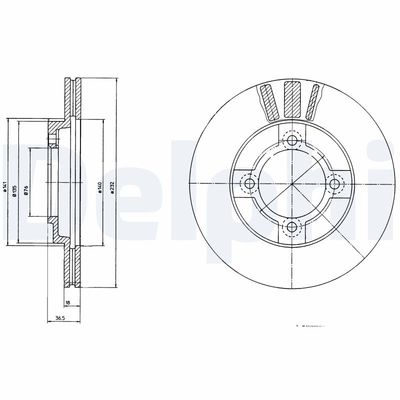 Brake Disc DELPHI BG2564
