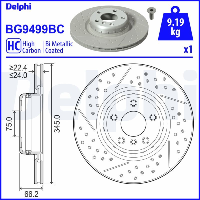 DELPHI BG9499BC Brake Disc