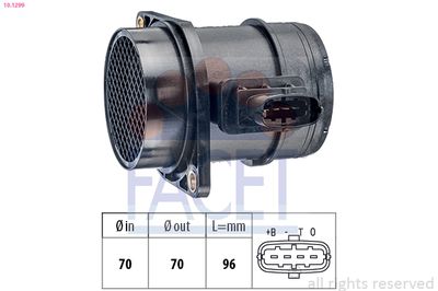 Mass Air Flow Sensor FACET 10.1299