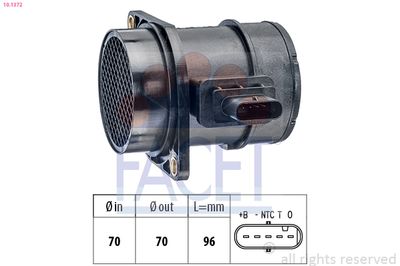 Mass Air Flow Sensor FACET 10.1372