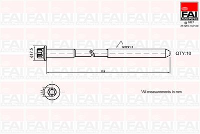 Cylinder Head Bolt Set FAI AutoParts B1401