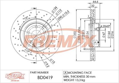 Brake Disc FREMAX BD-0419