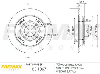 Brake Disc FREMAX BD-1067